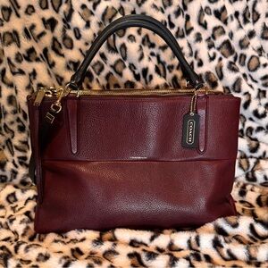 Coach Borough Bag Leather Satchel Oxblood MSRP: $698